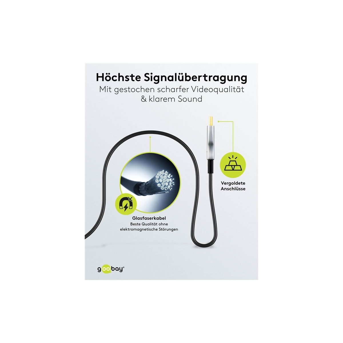 Goobay Høyhastighets hybrid optisk HDMI™-kabel med Ethernet (AOC)