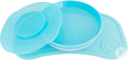Twistshake Mini Plateau Click Mat Mini + Assiette Bleu Pastel +6 Mois 1 Set