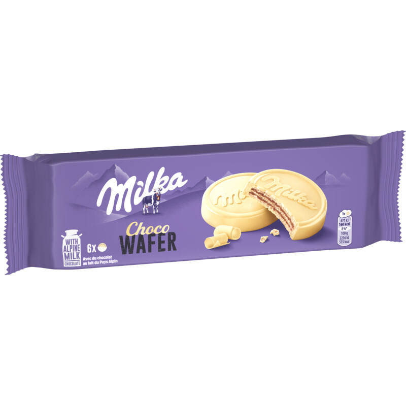 Milka Choco wafels met witte chocolade