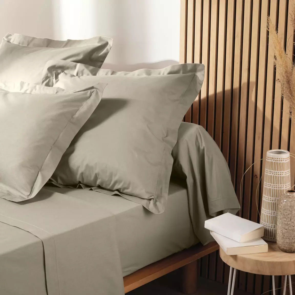 Taie d'oreiller carrée coton bio (63 x 63 cm) Biolina Taupe