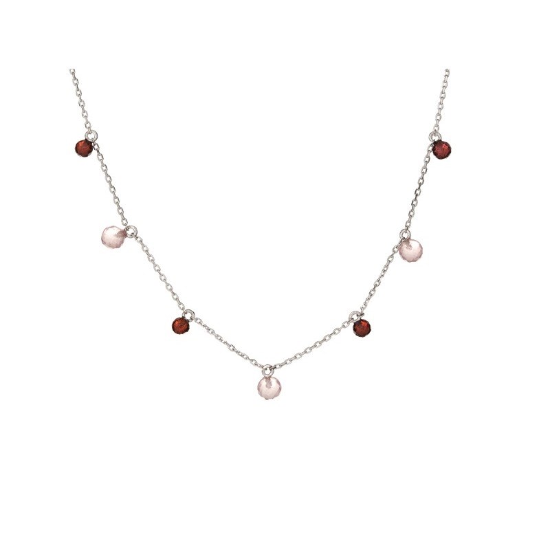 COLLIER PIERRES NATURELLES ARGENT