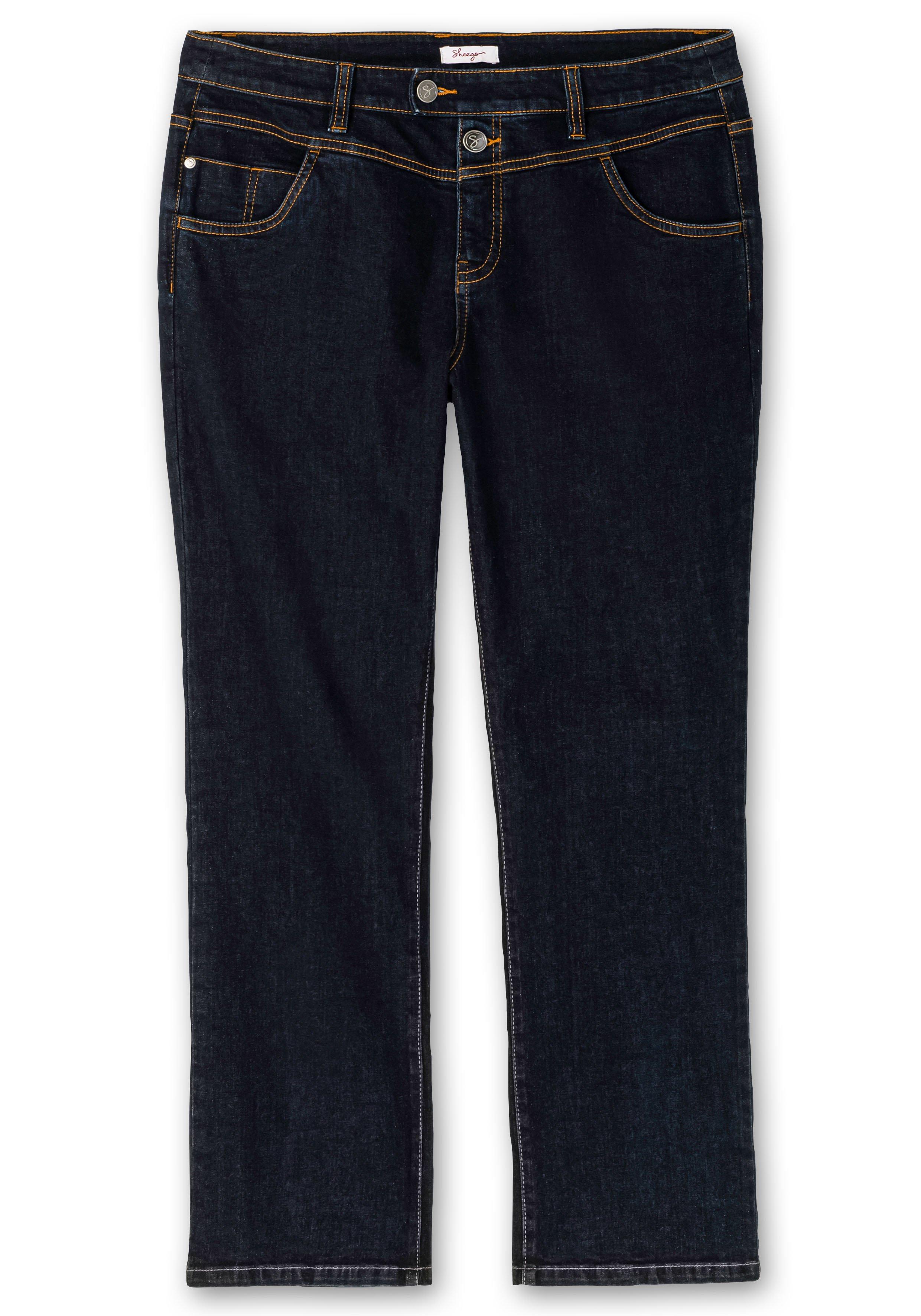 Gerade Jeans mit Doppelknopf-Verschluss