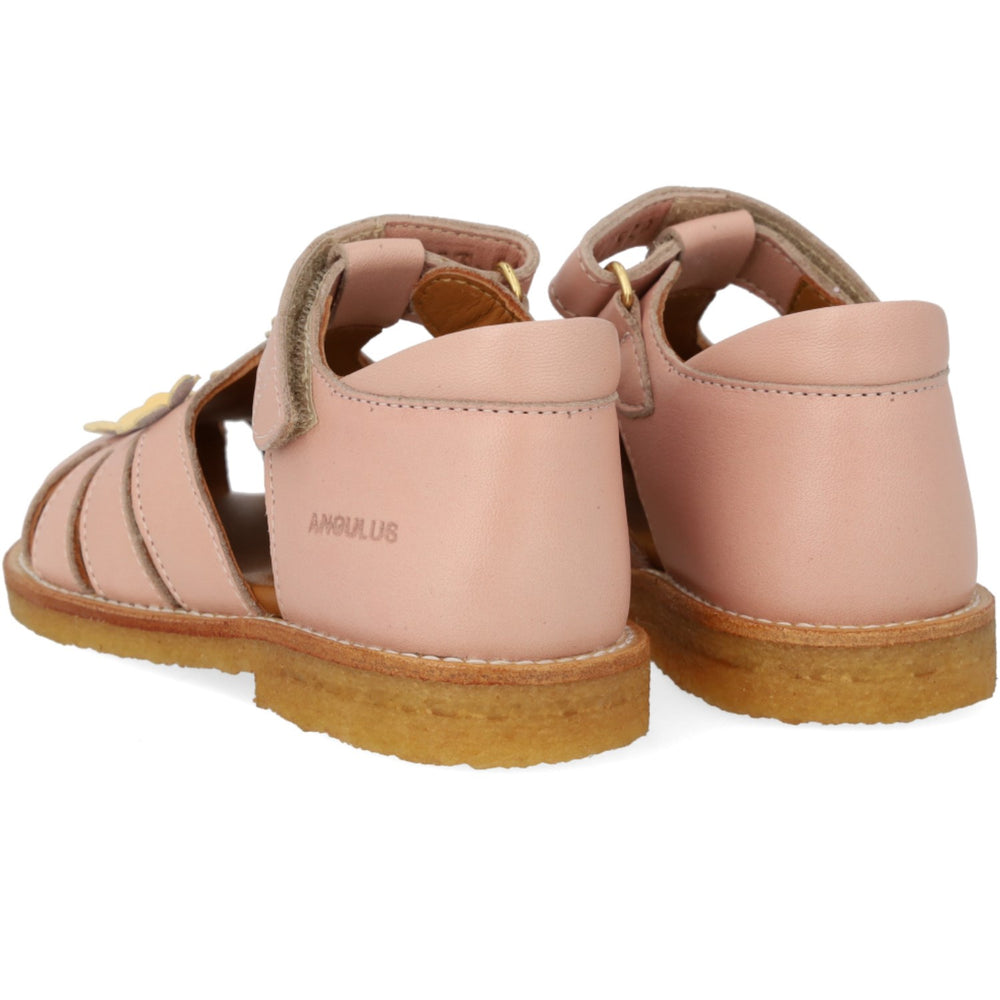 Køb Angulus Rosebud/Mellow Yellow Sandal Med Lukket Tå Og Blomster