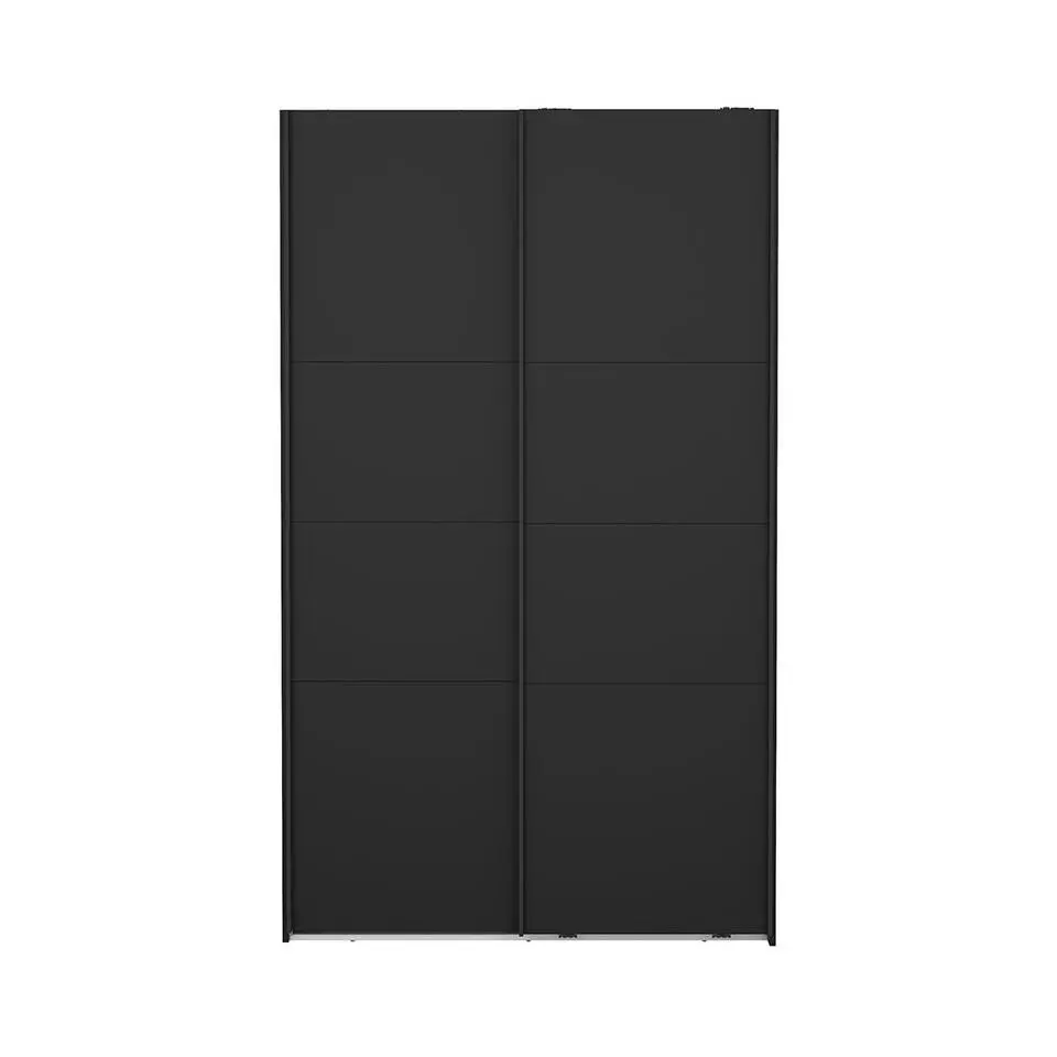 Hioshop Catania schuifdeurkast 2 deuren 120x200cm mat zwart