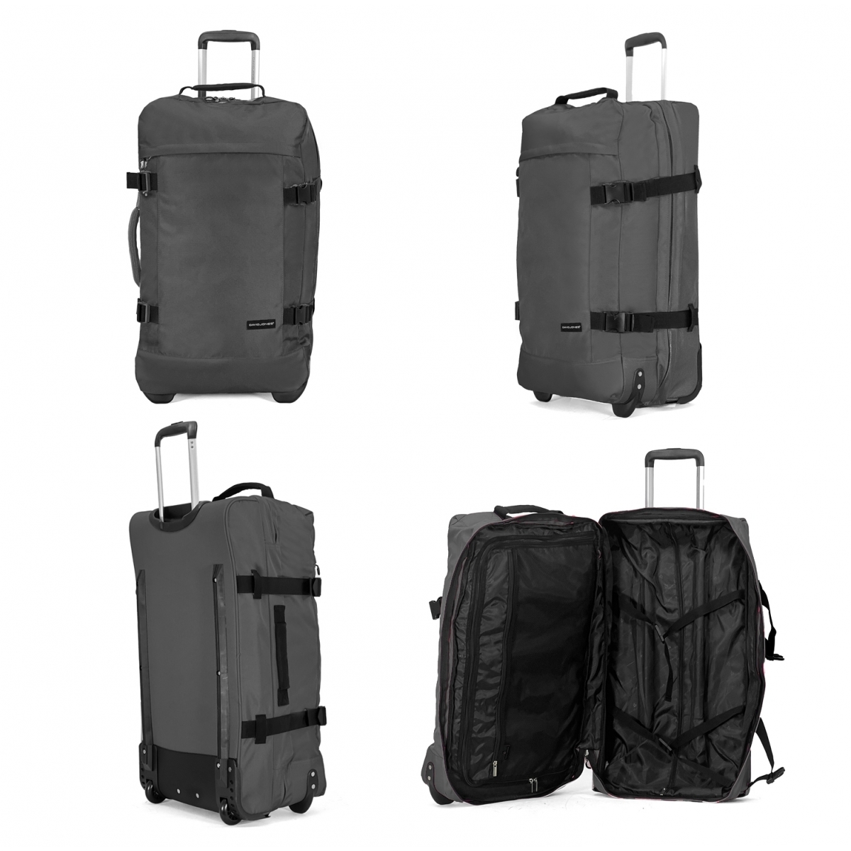 David Jones Sac de voyage cabine à roulettes 74L double compartiment David Jones taille L 70cm