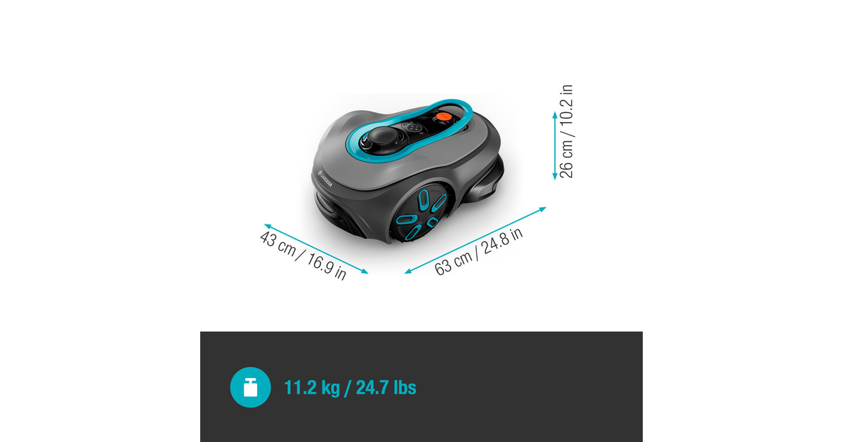 GARDENARobotmaaier smart SILENO free 800 m²  (Zwart)