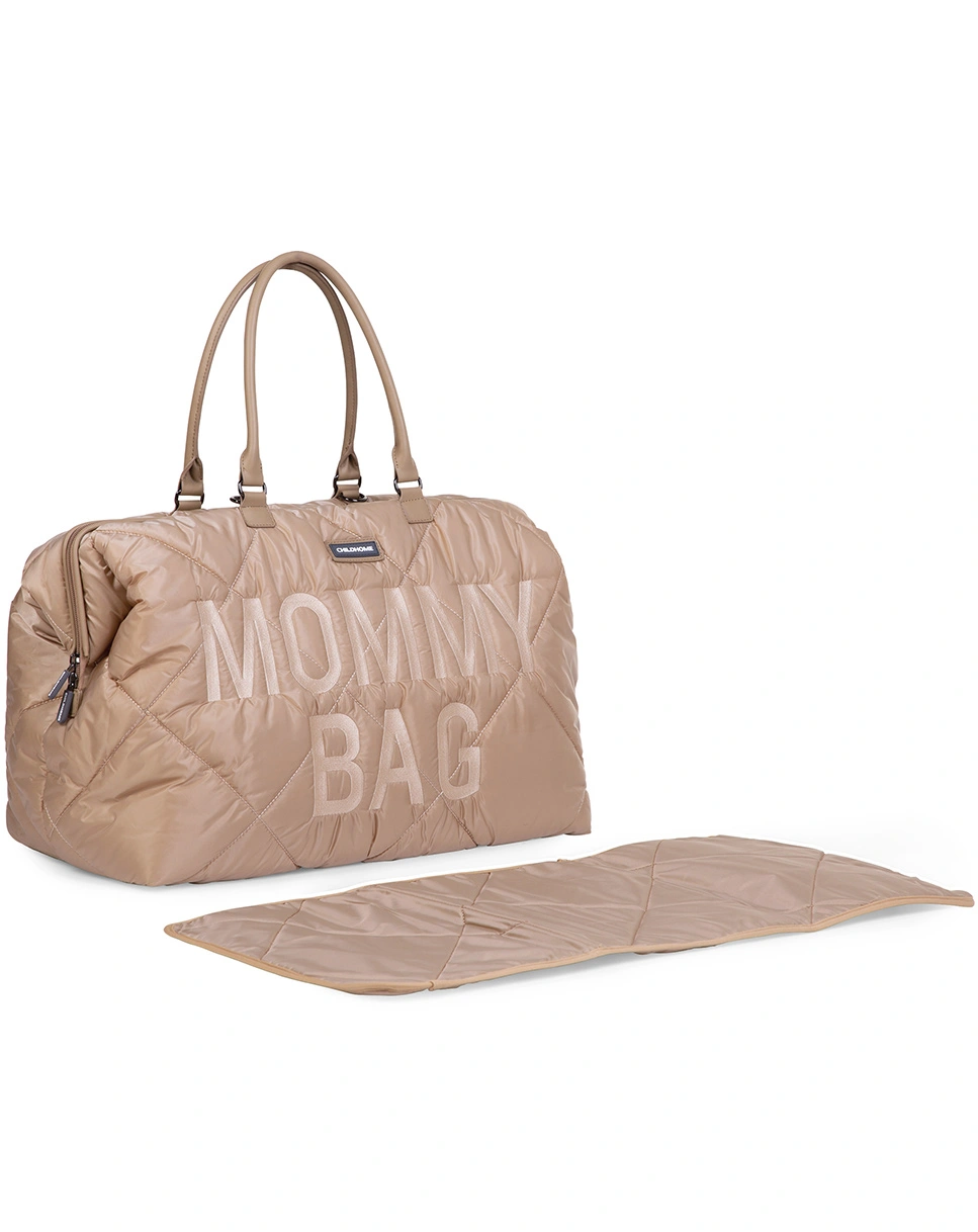 Wickeltasche MOMMY BAG QUILTED (55x30x40) in beige