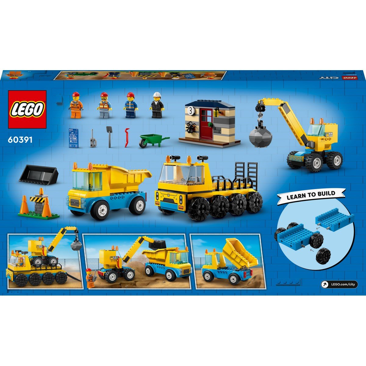 Camions de chantier et grue de démolition Lego City 60391