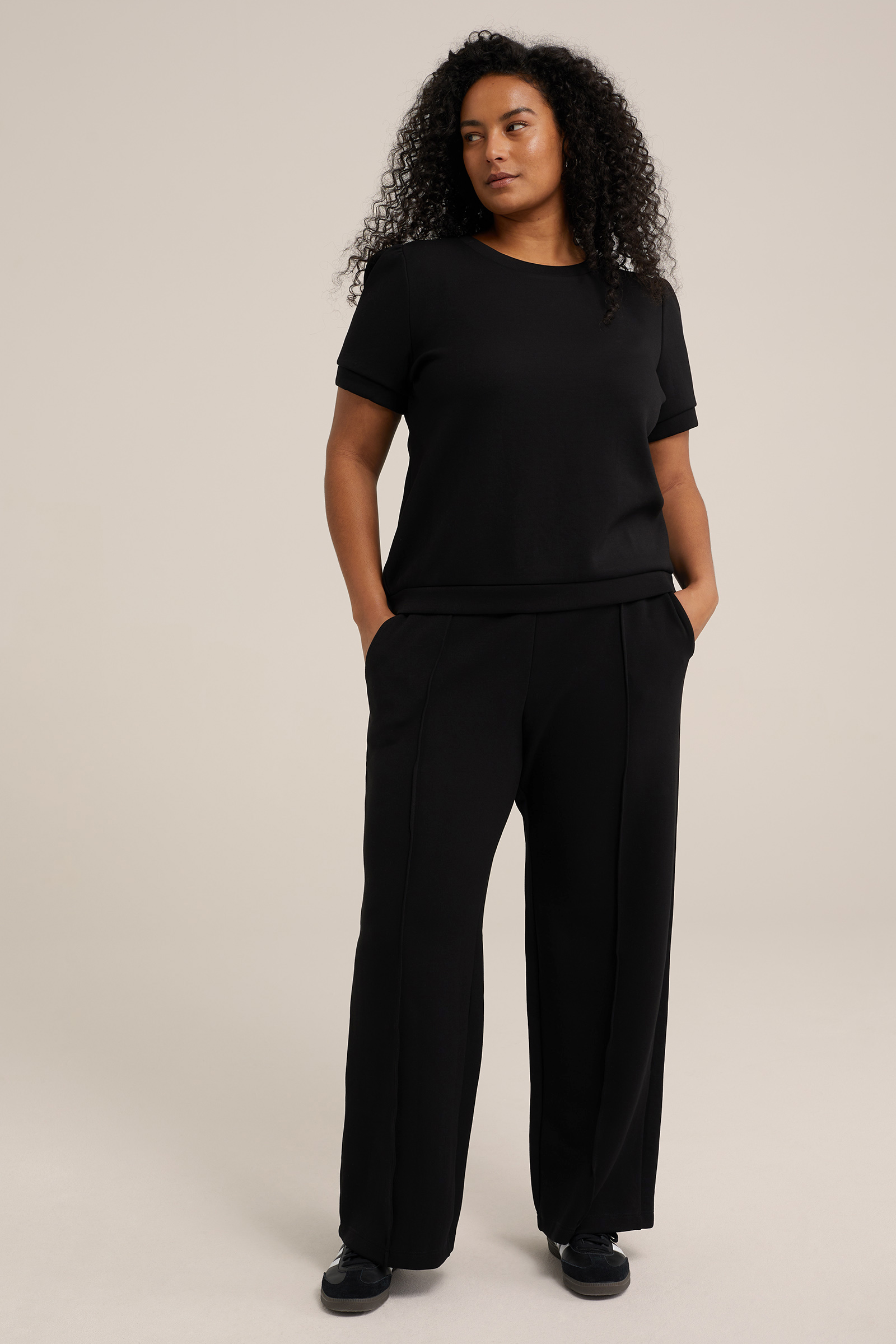 wide leg broek - Curve WE Fashion Zwart