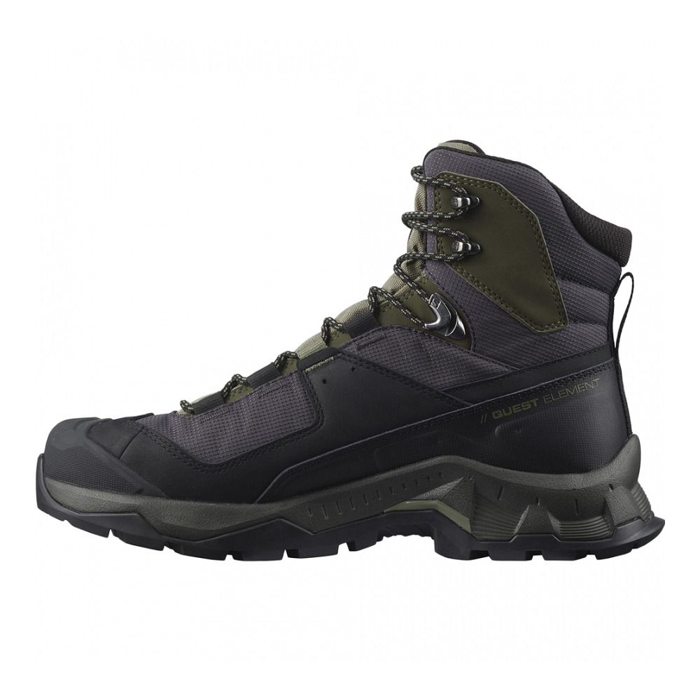 Salomon QUEST ELEMENT GTX - Chaussures randonné Homme black/deep lichen green/olive night