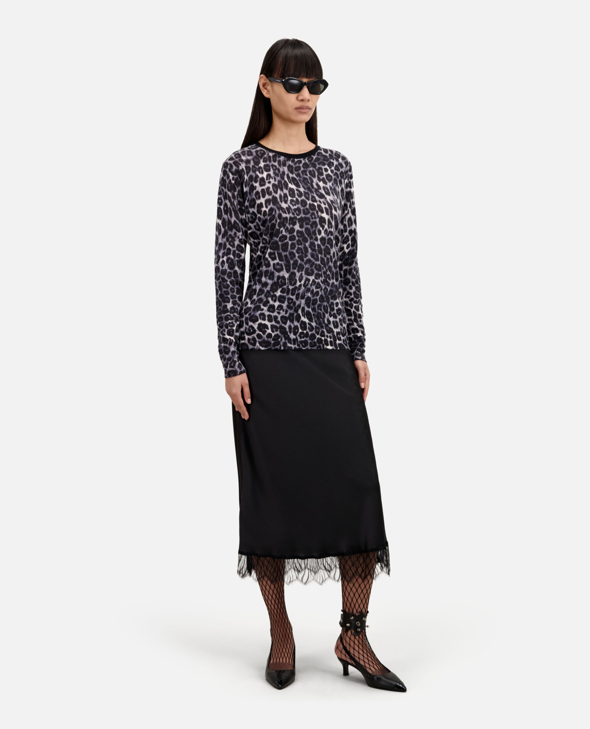 Printed cashmere sweater