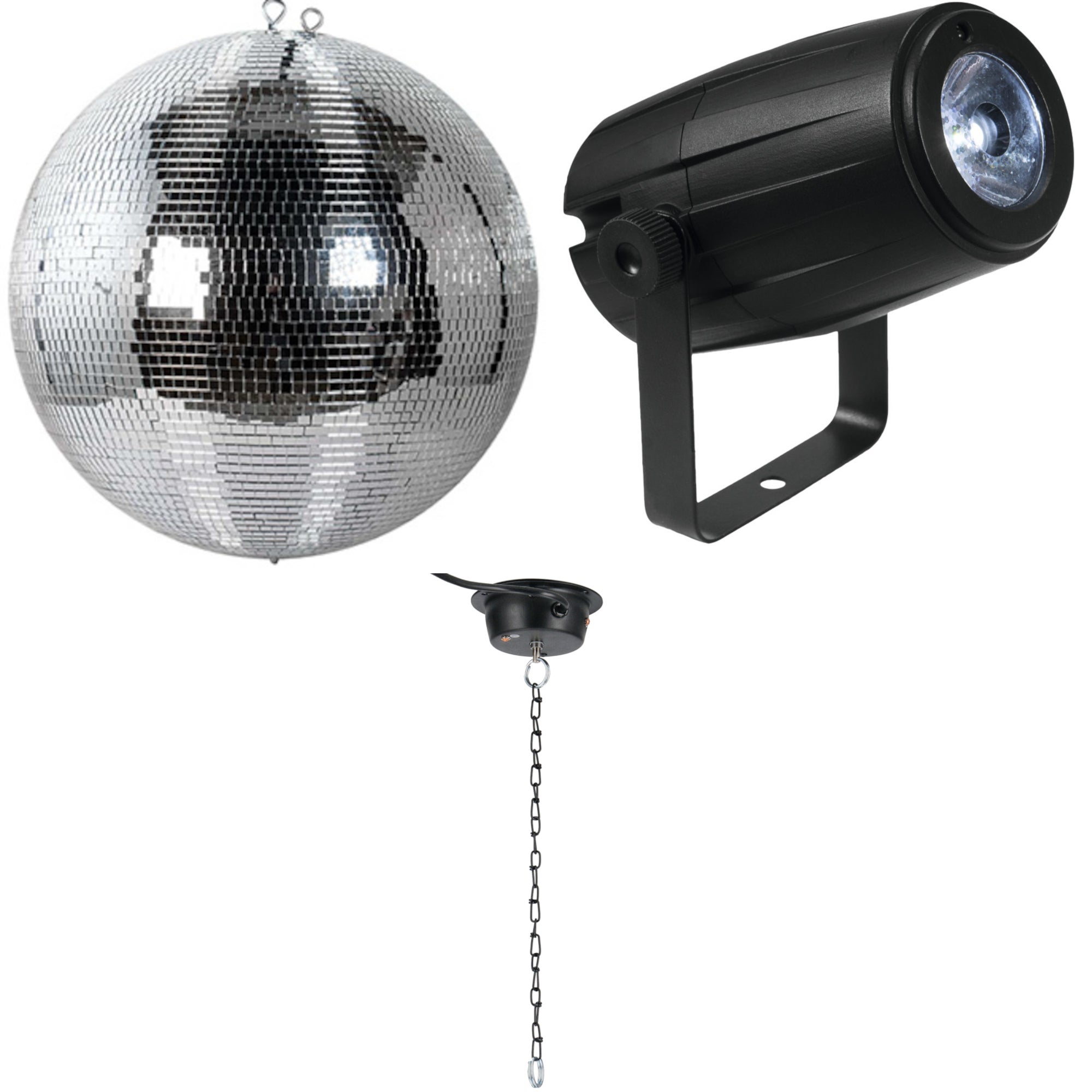 Ayra DanceFX MB20-10x10 spiegelbol 20 cm met motor en RGBW spot