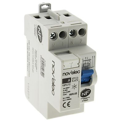 Interrupteur différentiel 30mA - 40/2 TYPE A Nov'Elec