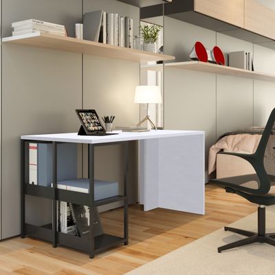 Bureau avec structure métallique - 140 cm - chêne