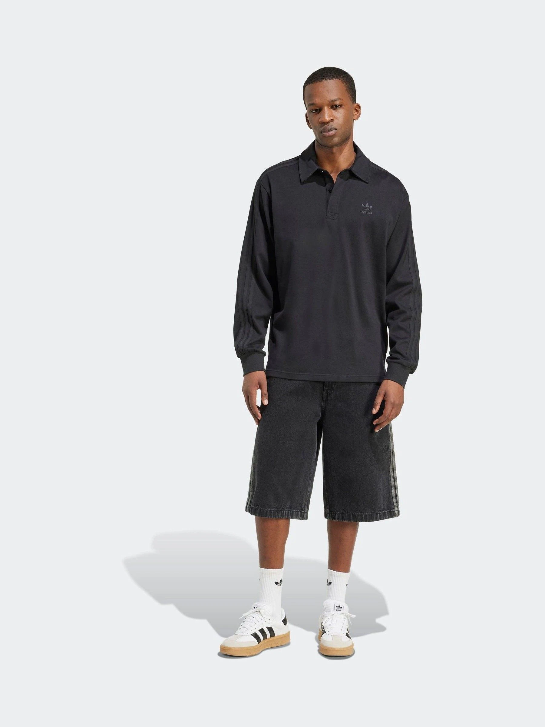Zwart - adidas Originals Adicolor Rugby poloshirt