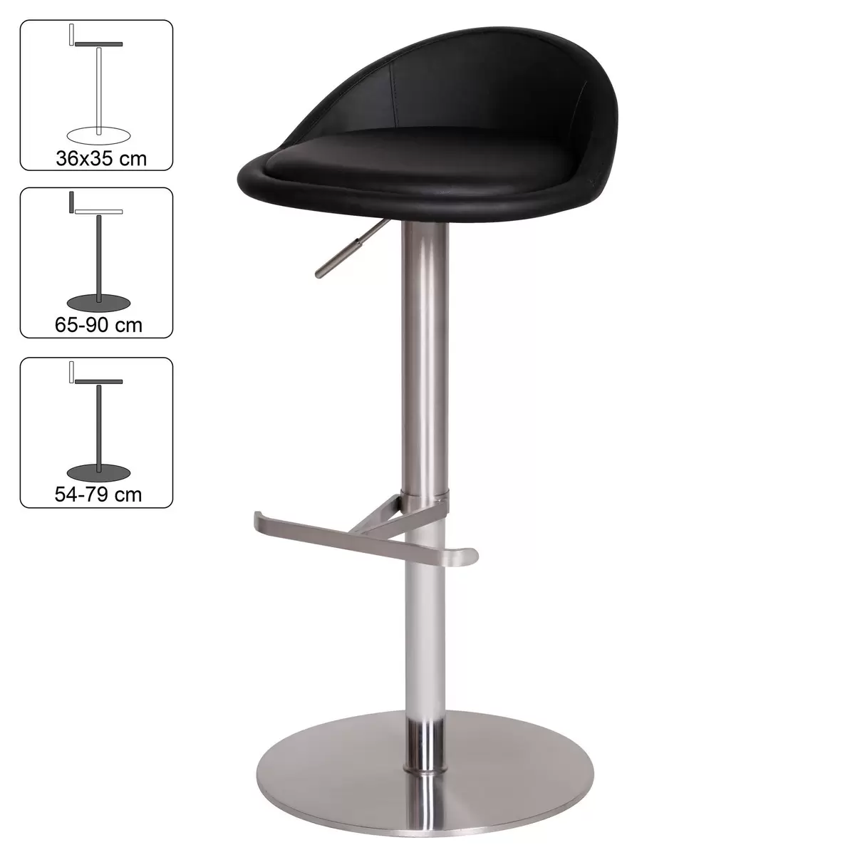 Barhocker Banus schwarz,silber