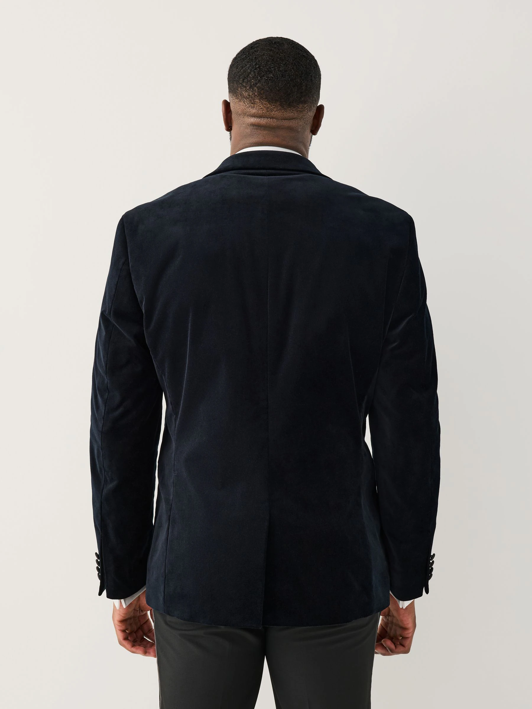 Zwart - Muscle Fit Motionflex Cotton Rich Velvet Blazer With Stretch