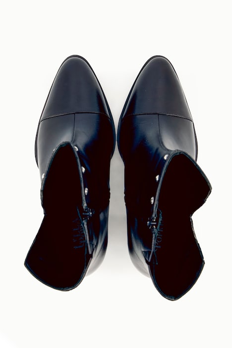 Leder-Stiefeletten, Ziernieten, Wechselfußbett, Weite H