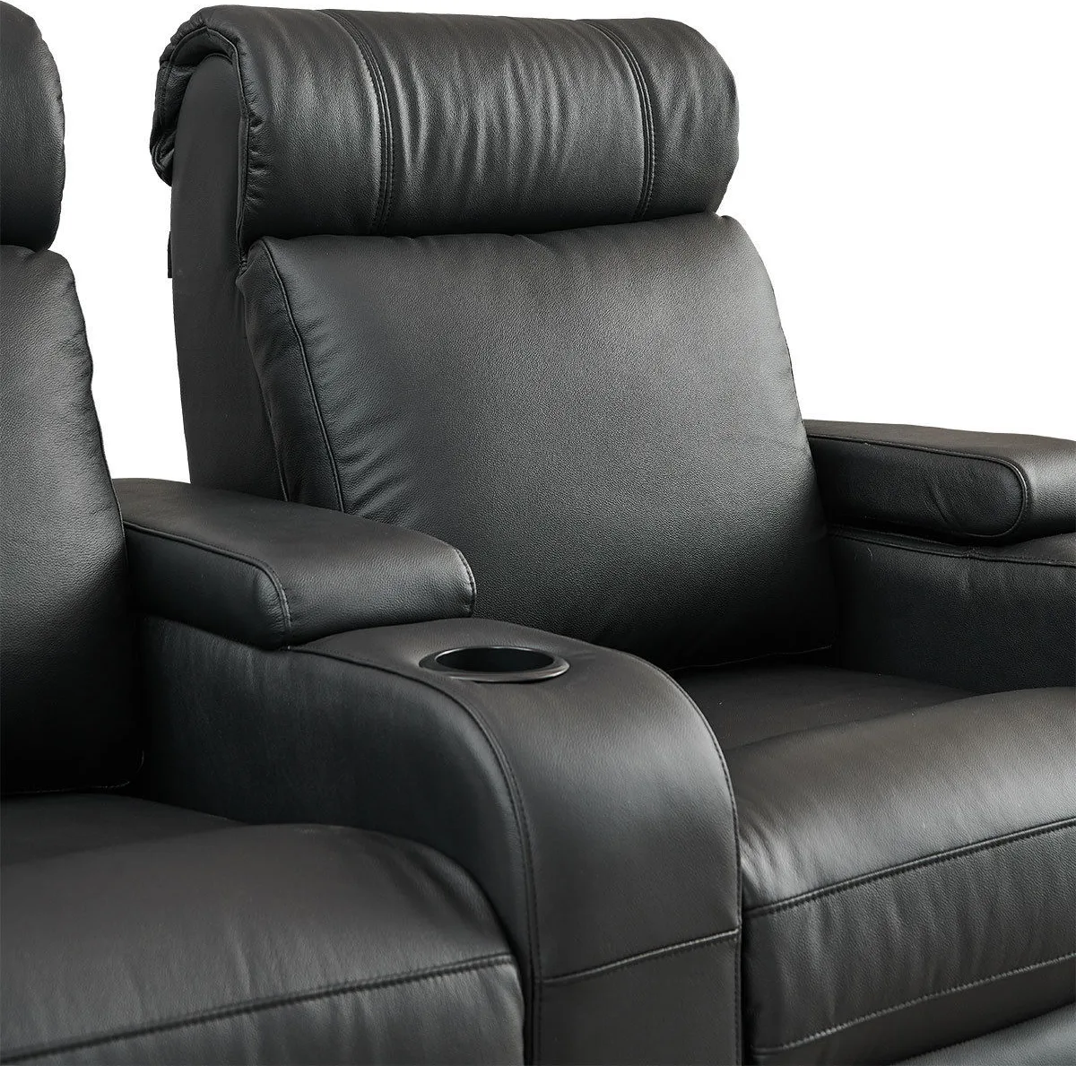 Lumene Hollywood Luxury III Noir (3 places, cuir véritable) Fauteuils cinéma
