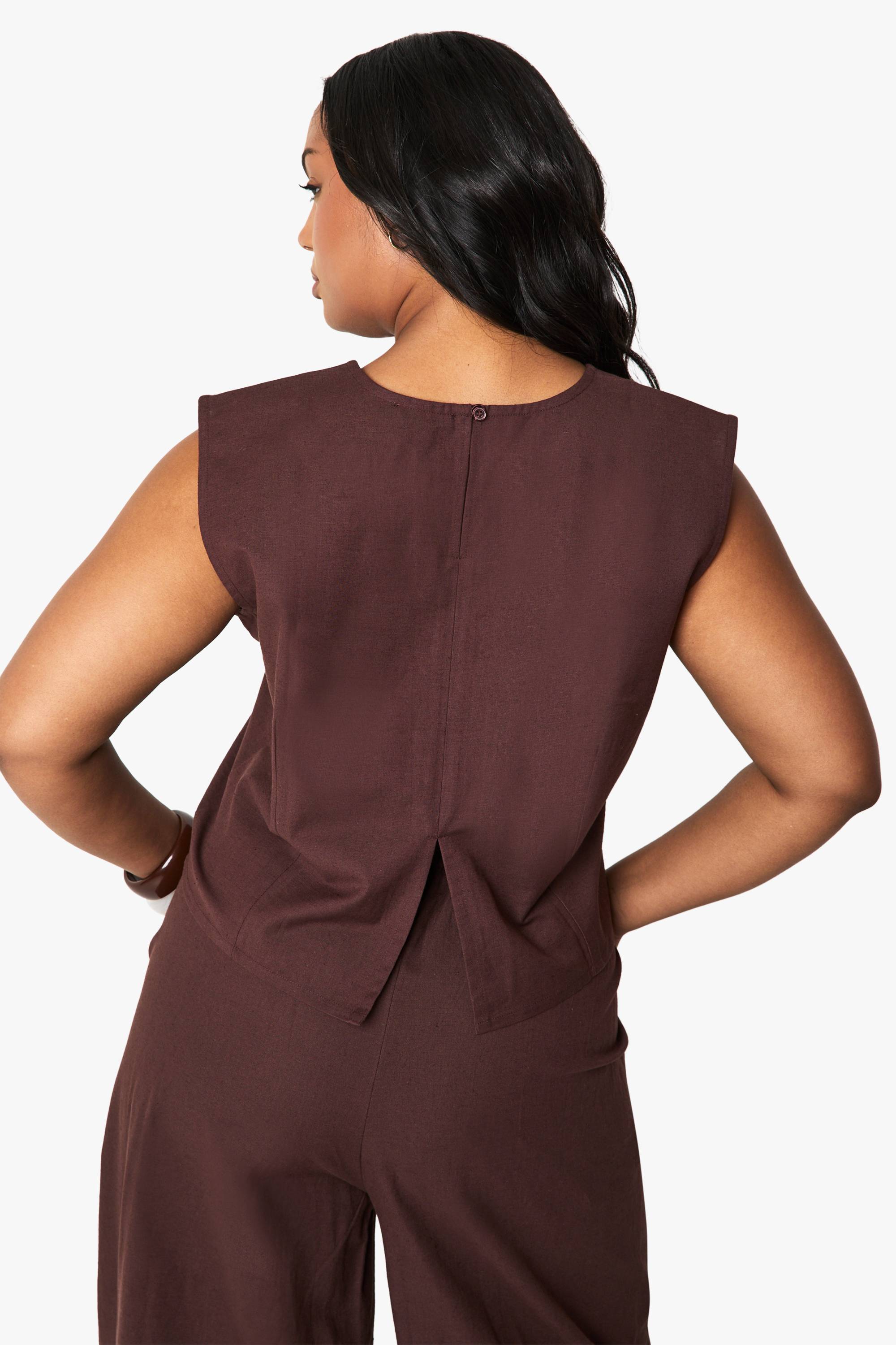boohoo Crop Boxy en lin Plus