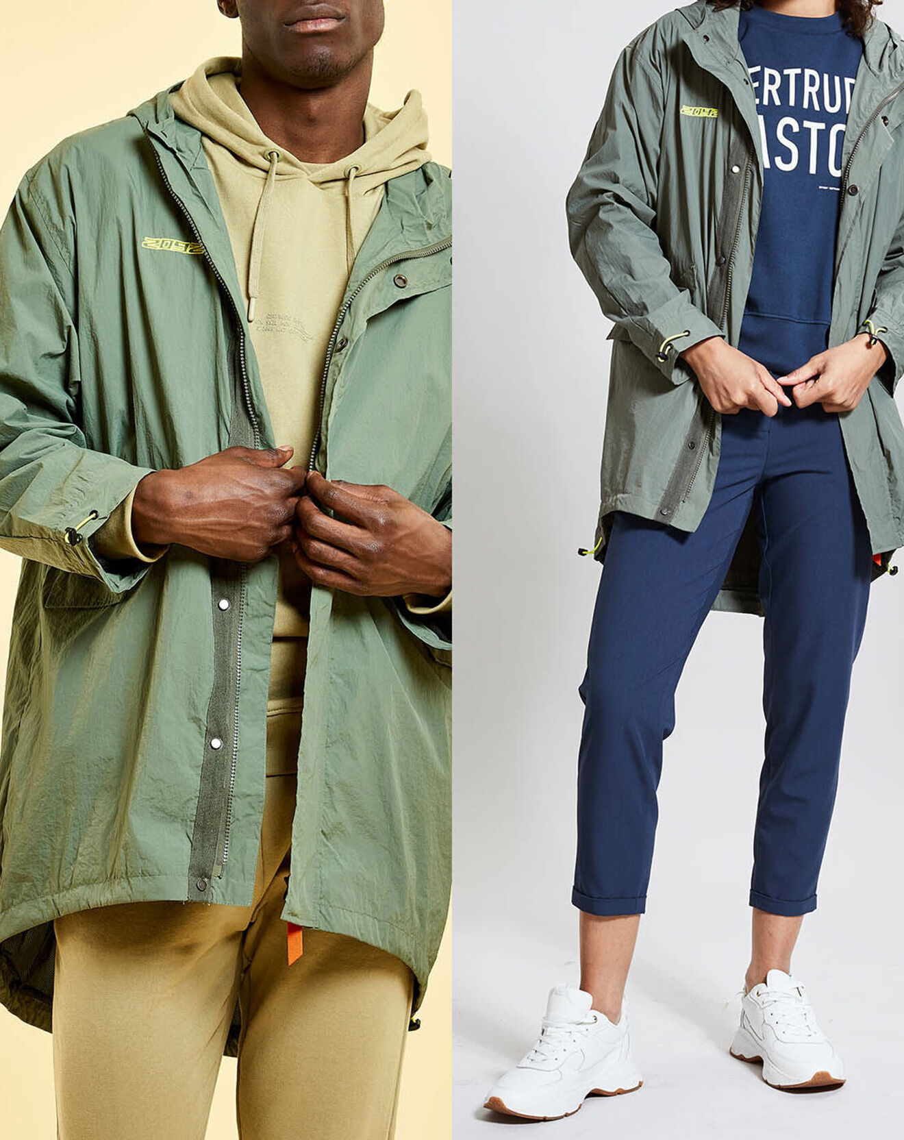 Gertrude + Gaston Veste coupe-vente mixte Gabriel verte