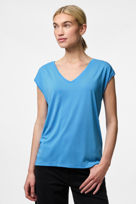 Pieces blauwe dames t-shirt