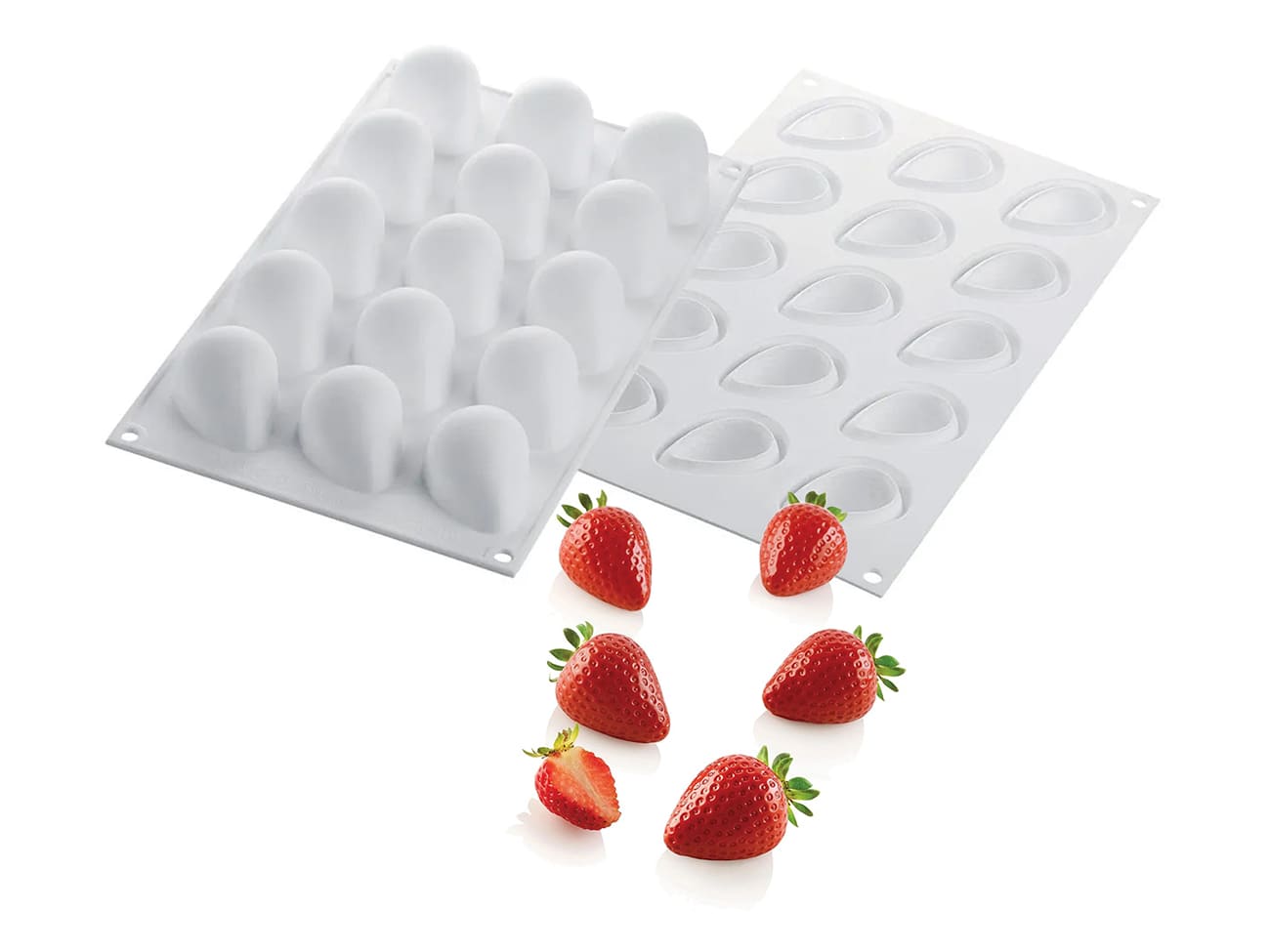 Moule silicone - 15 fraises - 30 x 17,5 cm - Silikomart