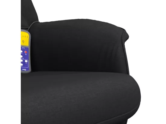 Fauteuil de massage inclinable avec repose-pied noir tissu