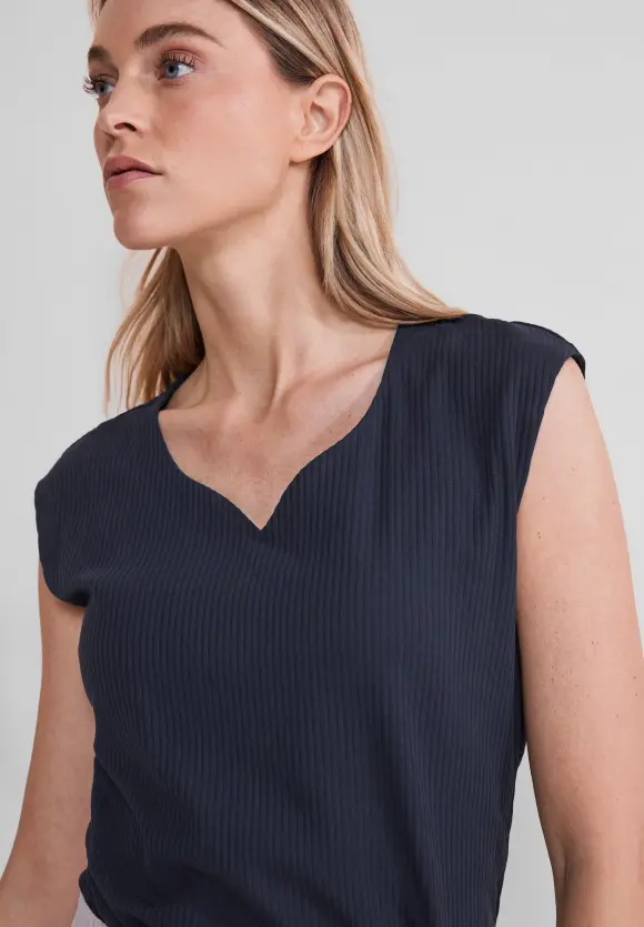 Shirt mit Herz Ausschnitt - deep blue