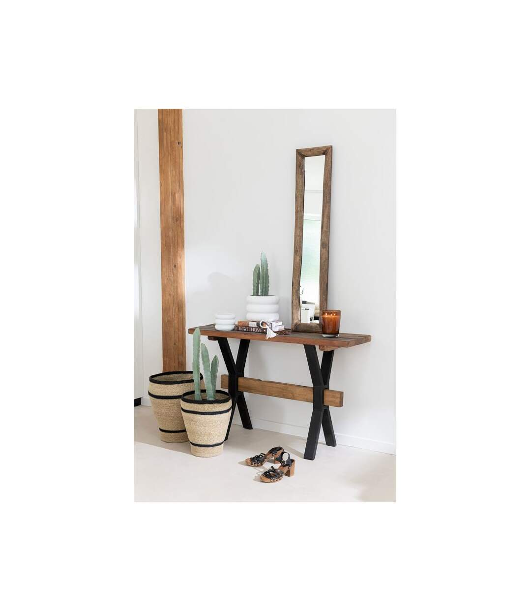 Paris Prix - Lot De 2 Cache-pots Paniers Lignes herbes Marines 45cm Naturel