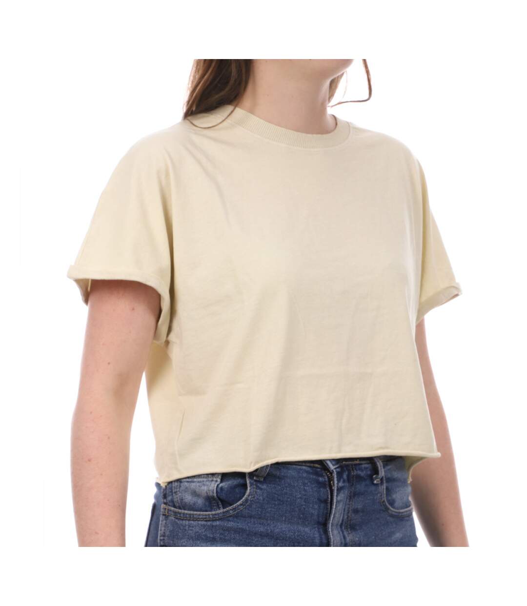 T-Shirt Crop Jaune JDY Femme Agnes