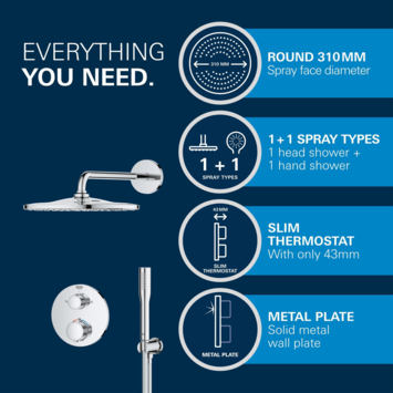 Grohe Wastafelmengkraan Start L-Size met waste Mat Zwart