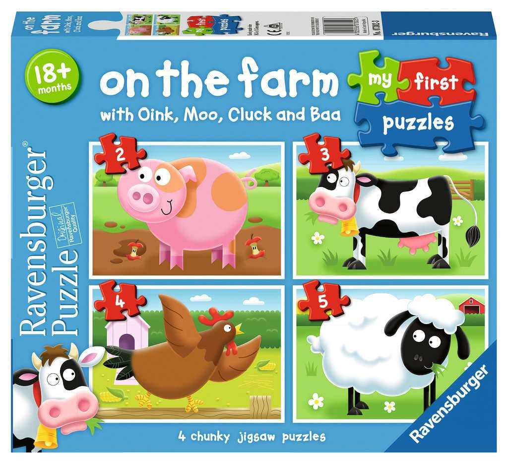 Ravensburger - On The Farm My First Puslespil 2/3/4/5 brikker