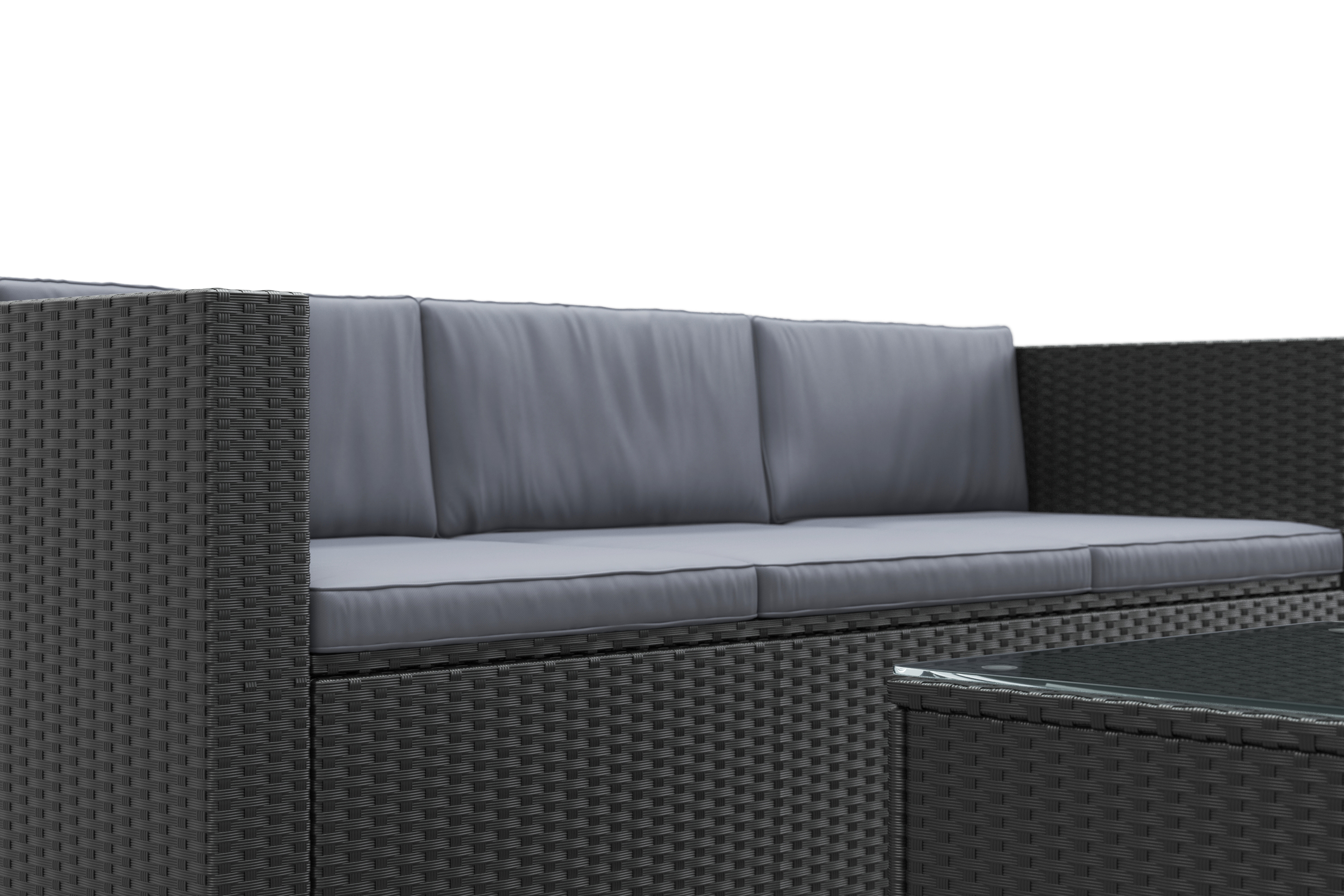 Rattanlounge NIZZA schwarz/anthrazit