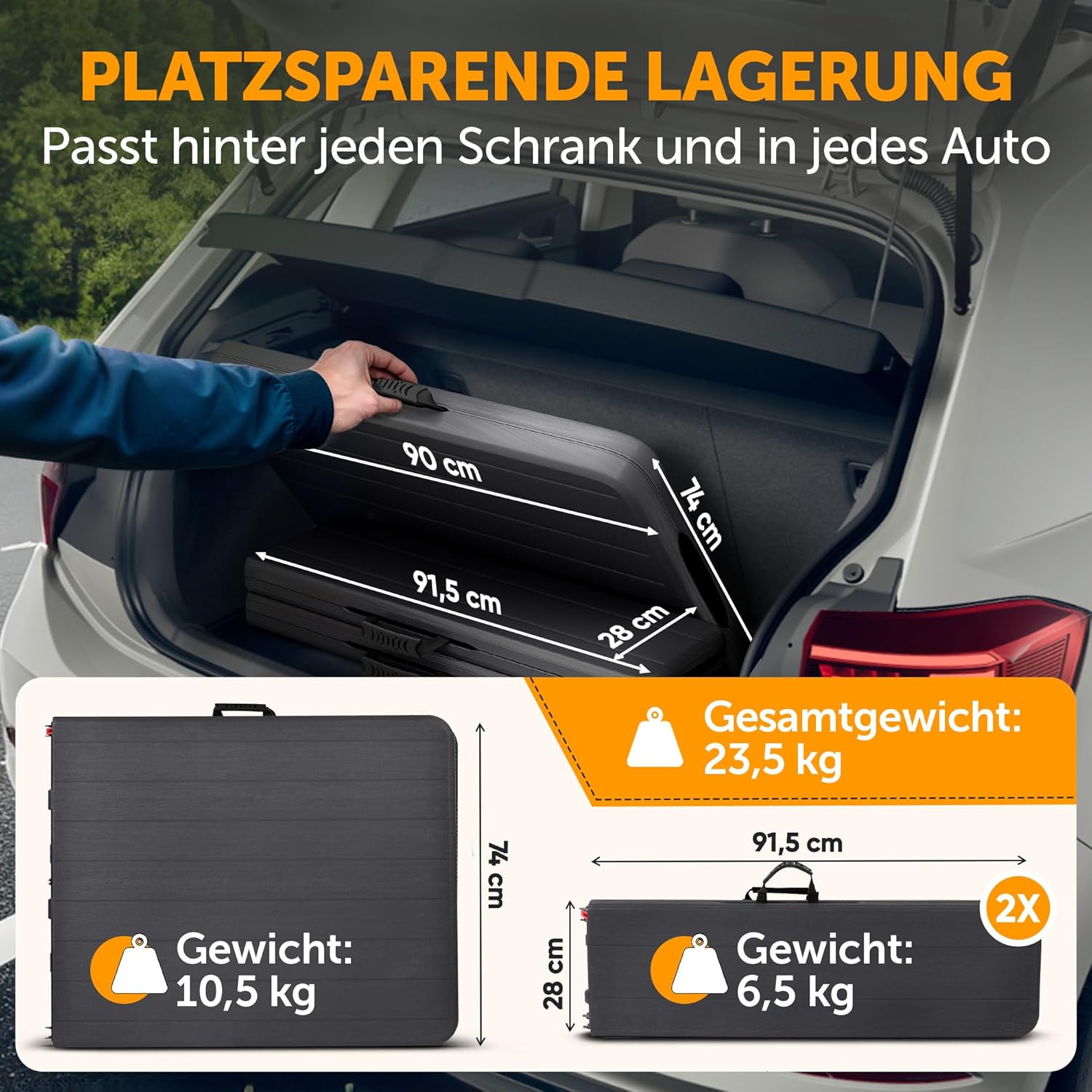 Blumtal Bierzeltgarnitur 3er Set - 2X Bierbank + 1x Biertisch - tragstarke Biertischgarnitur klappbar für 8 Personen - Bierbankgarnitur mit Tragegriff - Biergartengarnitur in Holz-Optik Anthrazit
