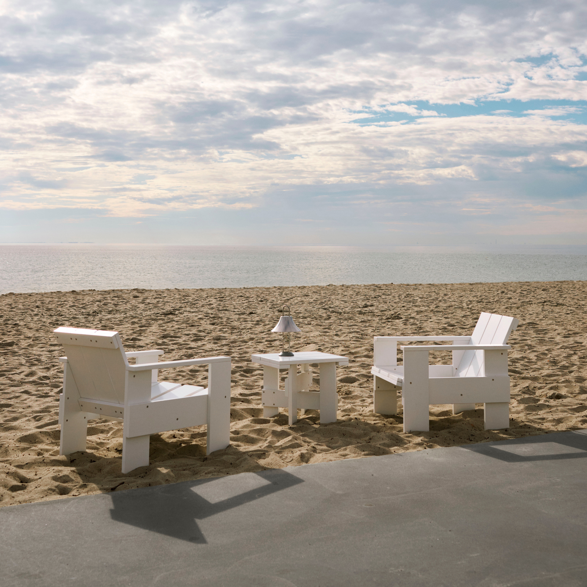 Loungestoel Crate Pinewood wit