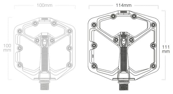 Paire de Pédales Plates Crankbrothers Stamp 7 Large - Silver Edition Argent High-Polished