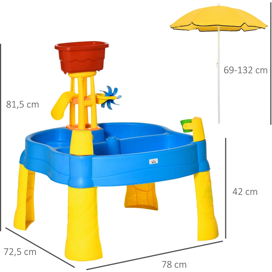 HOMCOM Sandspielzeug mit Sonnenschirm bunt