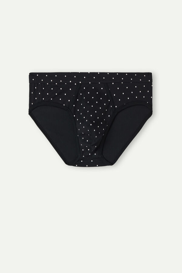 Cueca de algodão elástico Supima® com estampa de bolinhas
