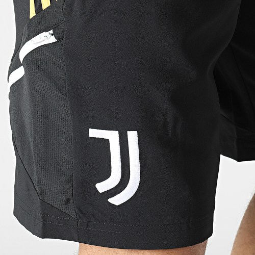 Short Jogging A Bandes Juventus H56708 Noir