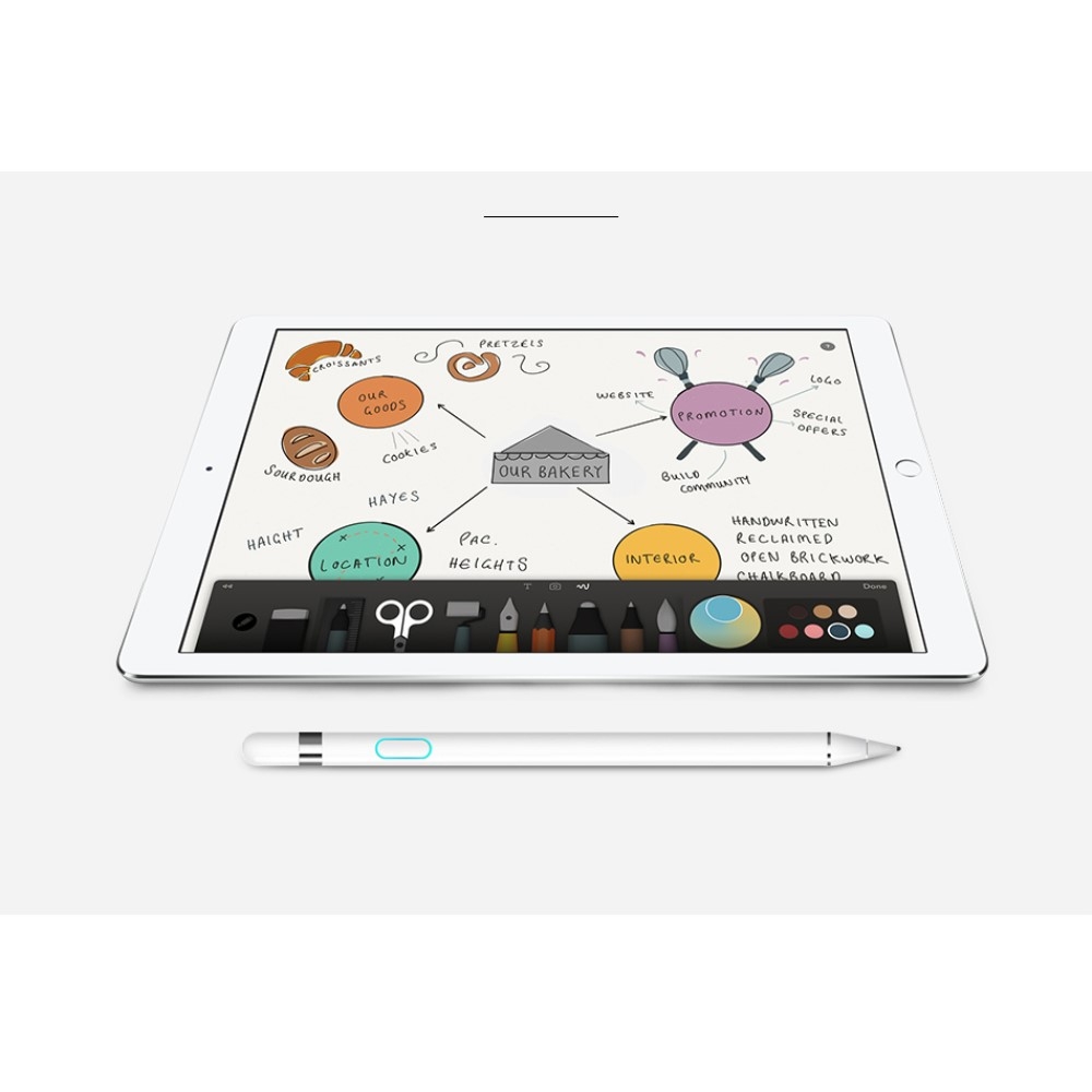 Active Aluminium Stylus Touch Pen mit extra feiner Spitze (IOS / Android) - Schwarz