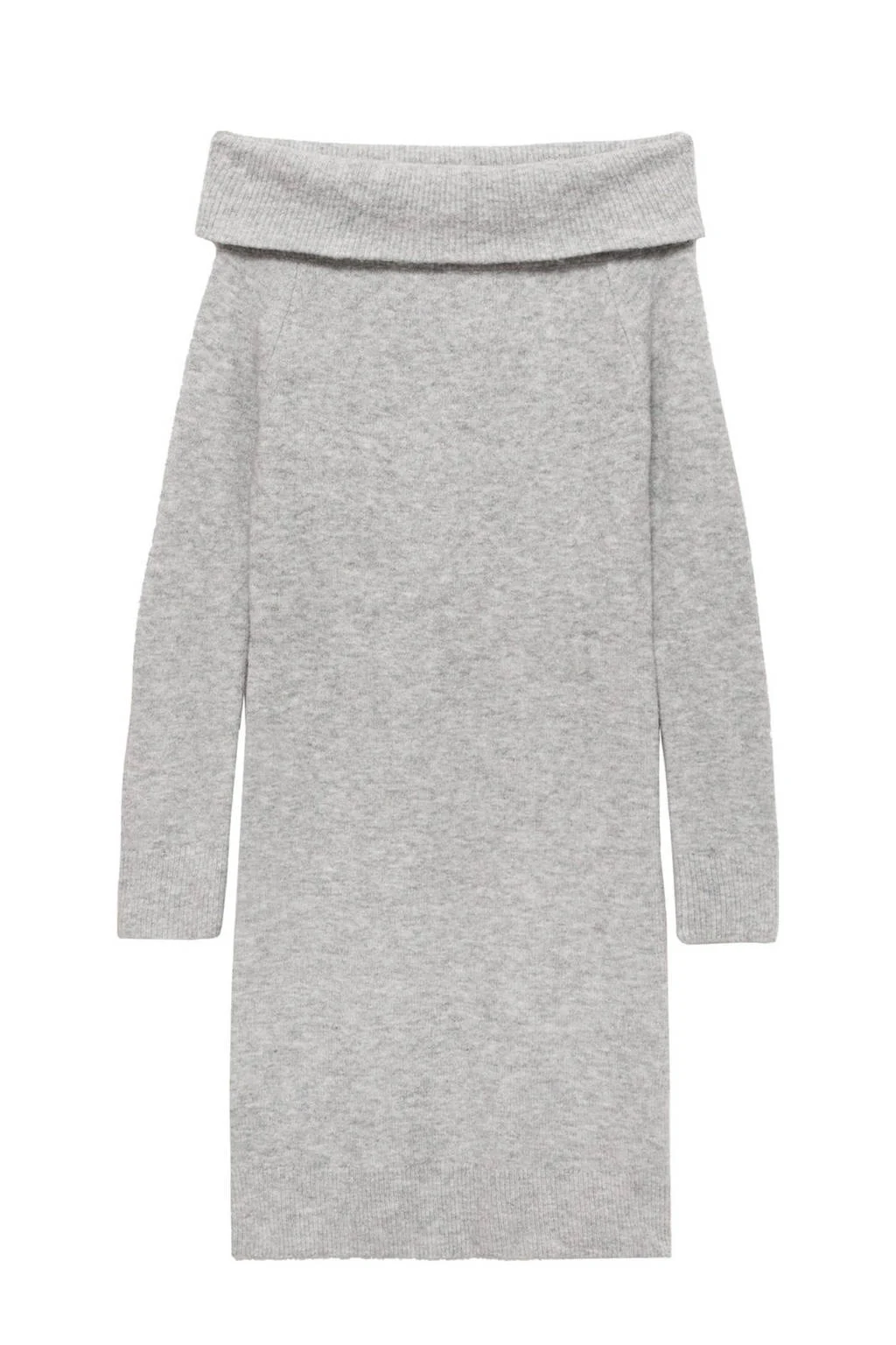 MANGO TEEN midi jurk gebreid grijs