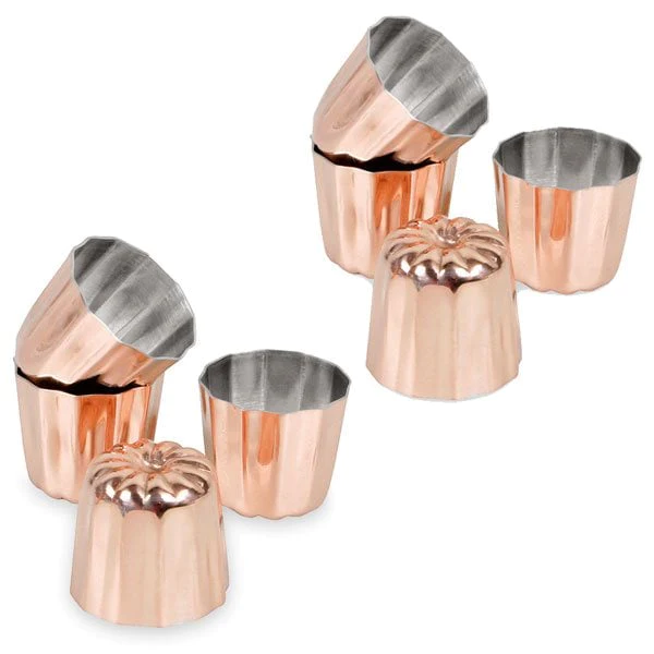 Lot de 8 canelés bordelais 3,5 cm cuivre Patisse
