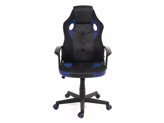 Chaise Gamer junior siège basculant hauteur réglable pivotant roulettes SENA (noir bleu)