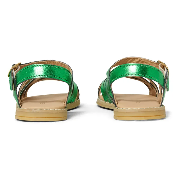 Emile et Ida Sandales Cuir Tresse | Vert