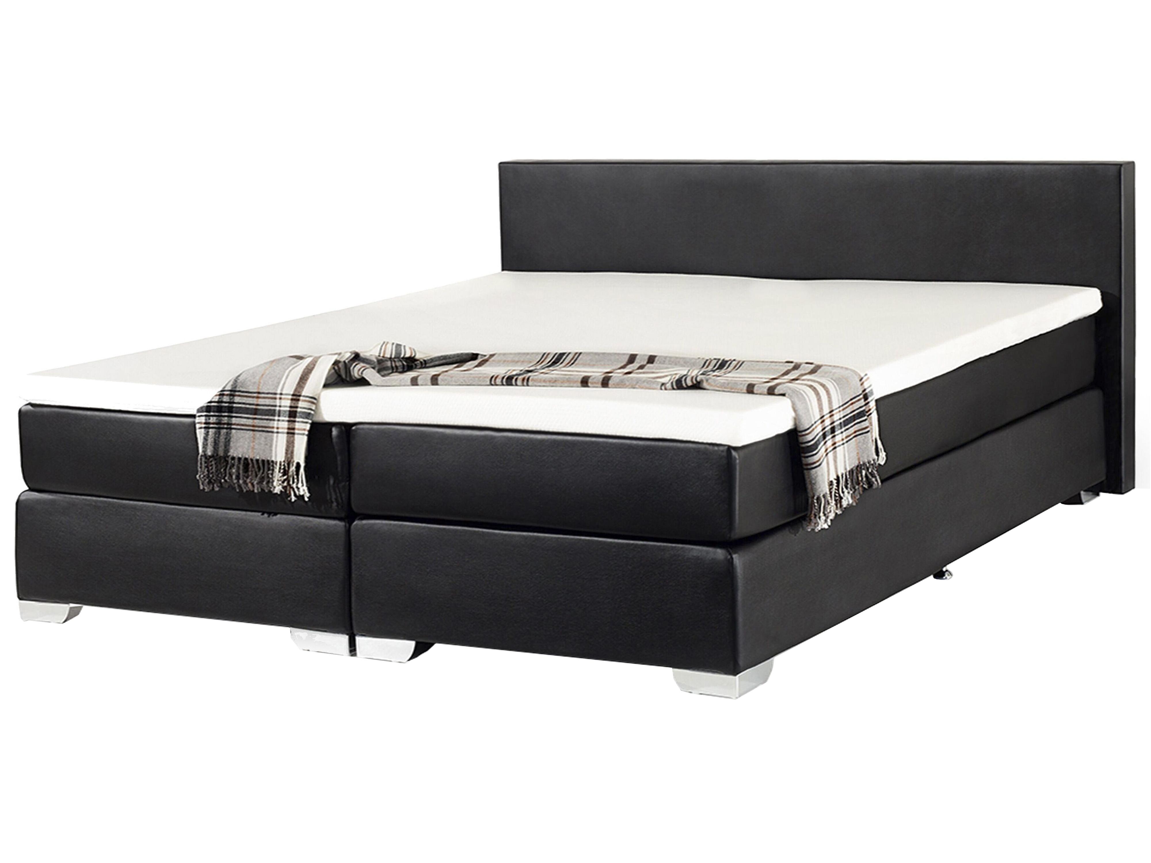 Boxspring Kunstleer PRESIDENT 180 x 200 cm Zwart