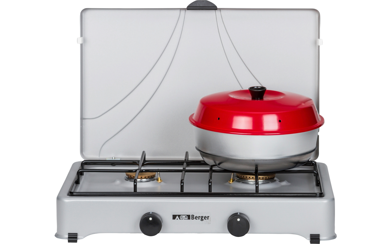 Omnia Campingbackofen 25 cm + 5 Aluformen mit Pappdeckel im Set