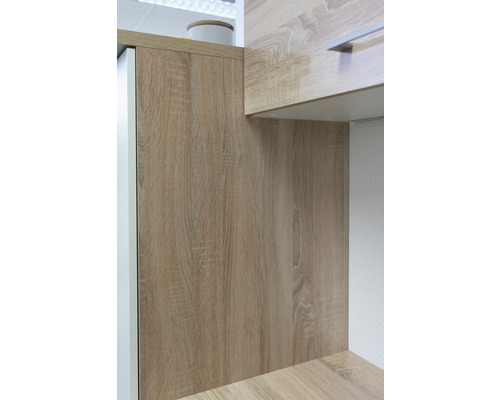 Flex Well keukenblok met apparatuur Samoa 220 cm wit sonoma eiken mat gedemonteerde variant omkeerbaar 00012359