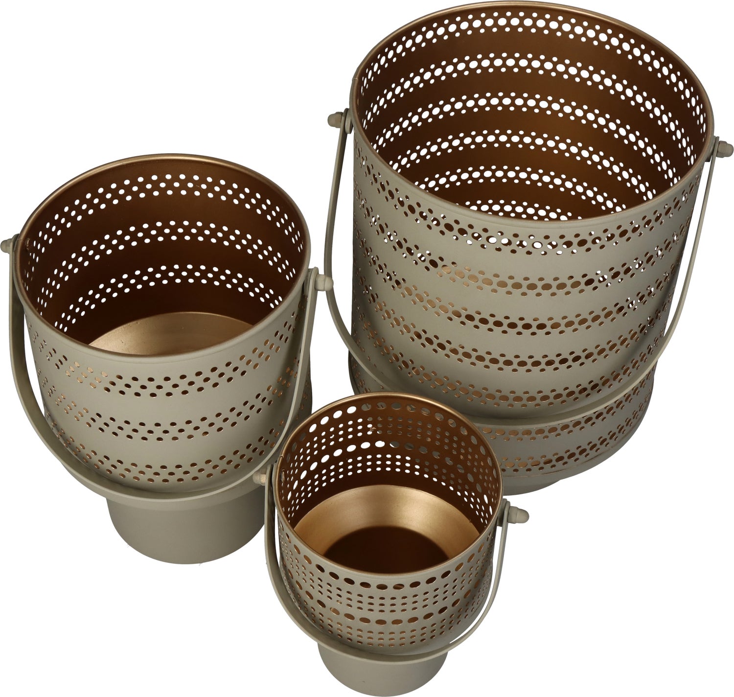 HD Collection waxinelichthouder op voet beige 17 x 15 x 19 cm