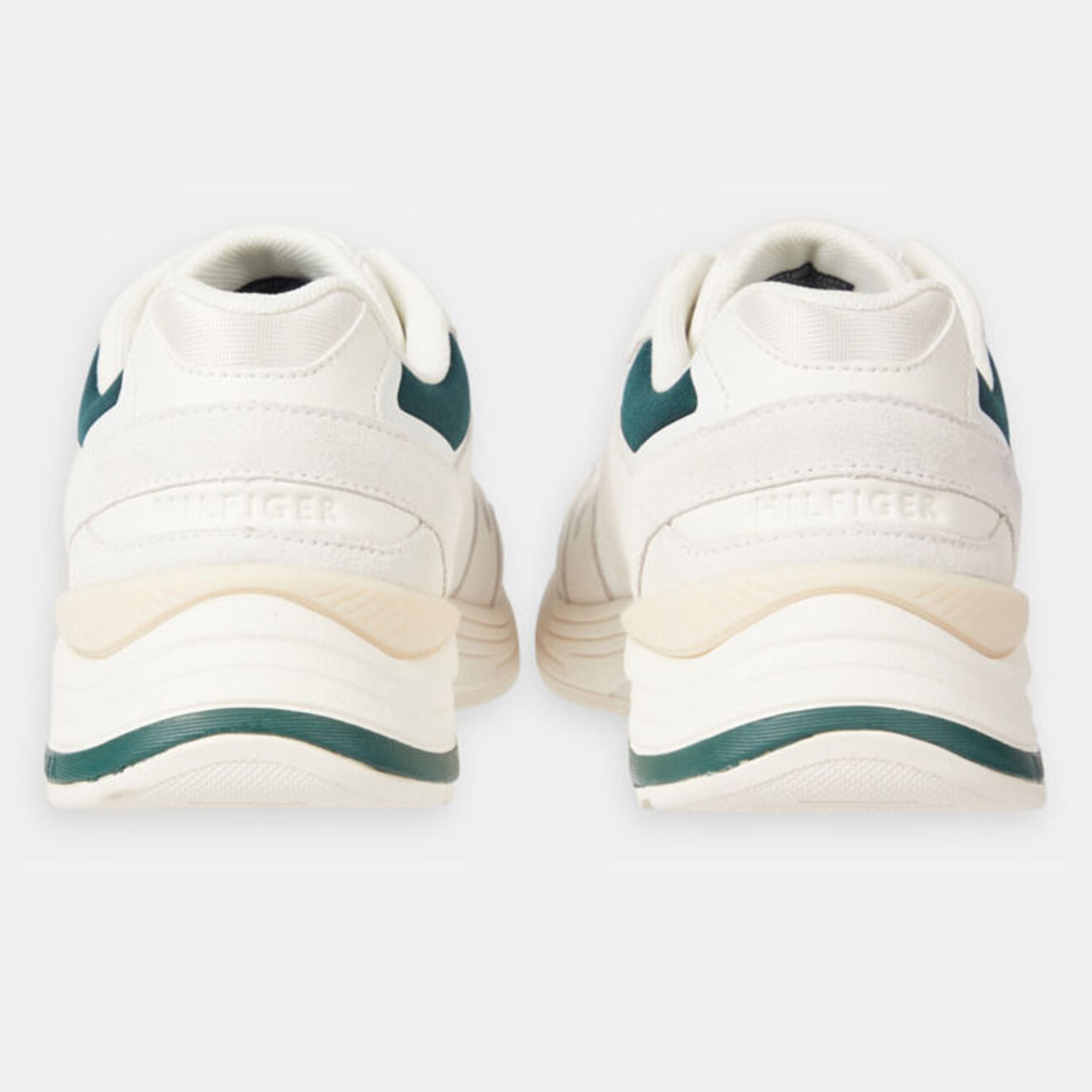 Tommy Hilfiger Baskets running en Velours de Cuir Modern Prep écrues